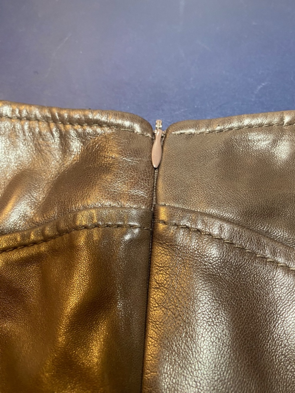 Stephen Italy Archival Chocolate Brown Leather Mermaid Midi Skirt 42 6 - Picture 8 of 10